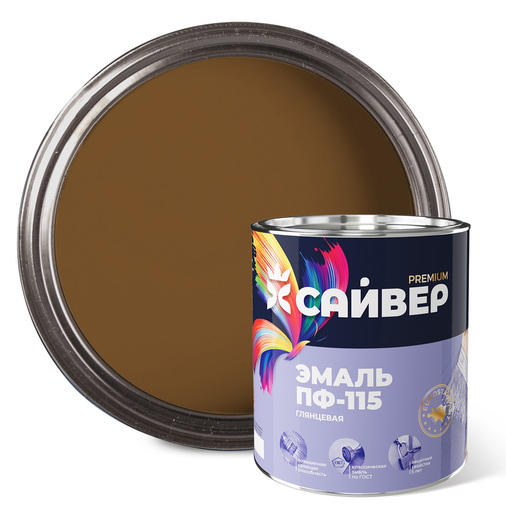 САЙВЕР  Эмаль ПФ-115 Какао 2,7кг ГОСТ 6465-76