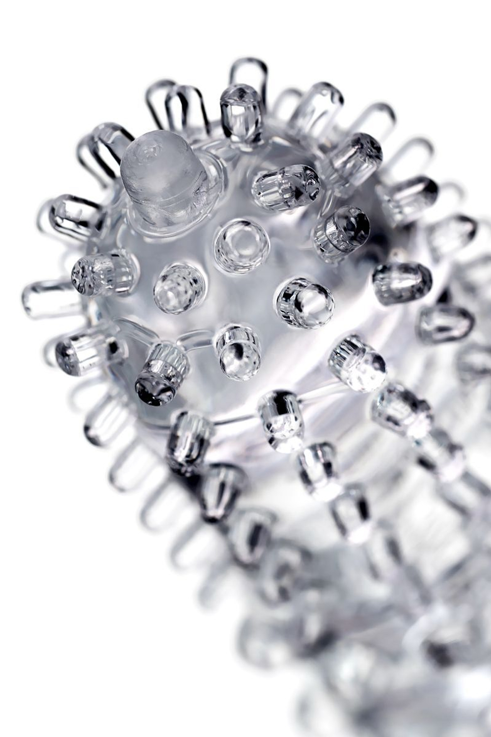 Прозрачная рельефная насадка на палец Arbo - 8 см. (Цвет: прозрачный)