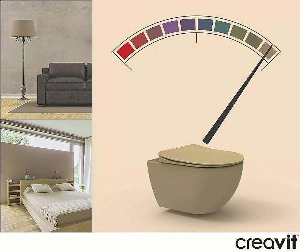 Унитаз подвесной CREAVIT FREE FE322-11CM00E капучино матовый, безободковый