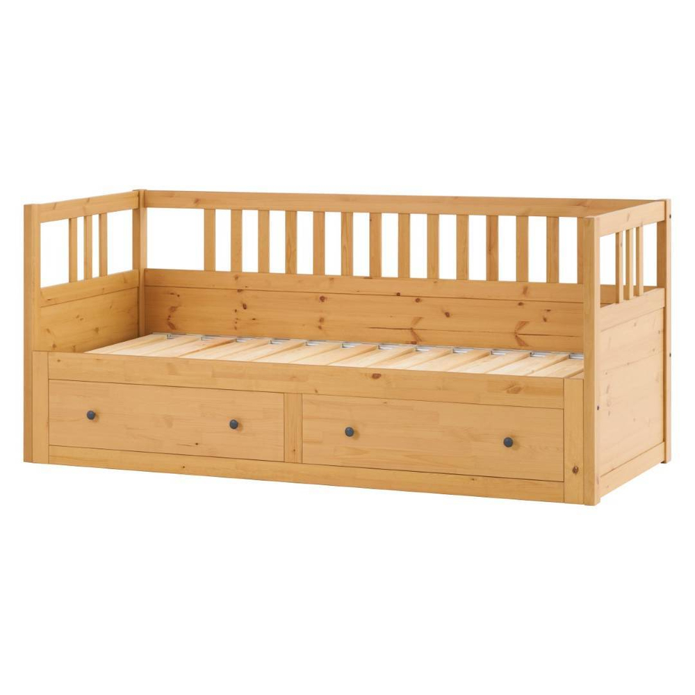 Кровать-кушетка раздвижная с ящиками, КЫМОР (HEMNES), 80х200 см, светло-коричневый