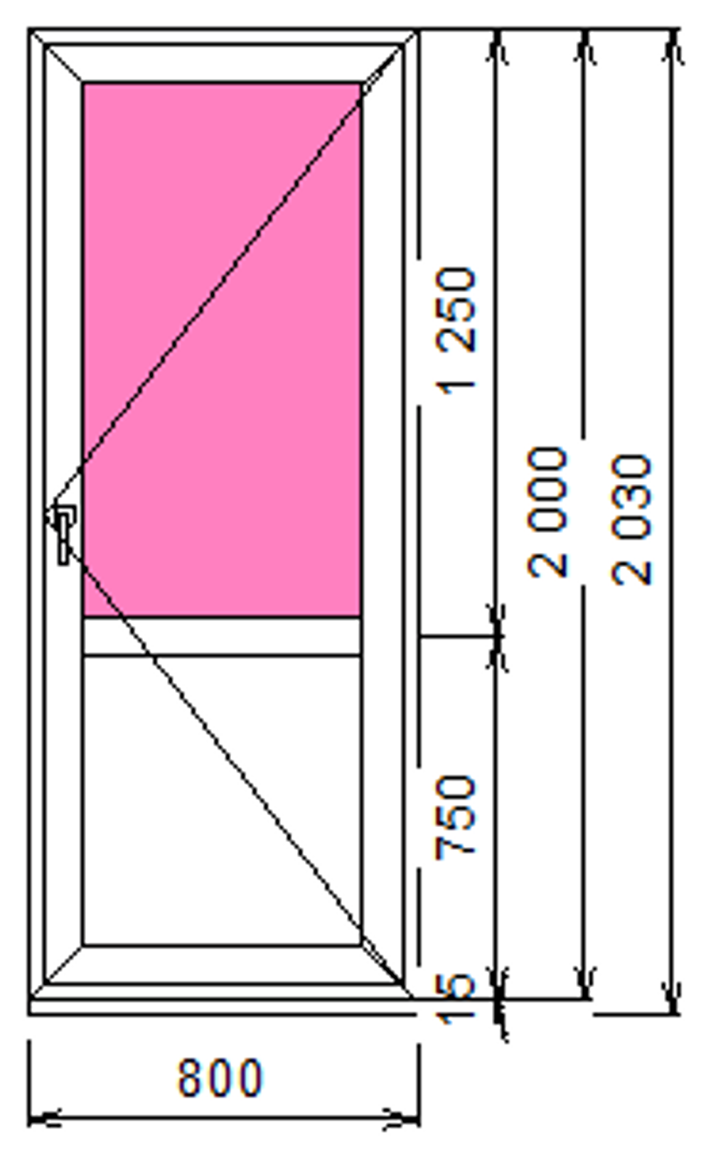 Дверь из ПВХ 2000 х 800