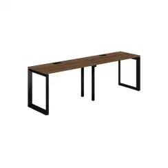 PR.221.DM.O59.BL / Рабочая станция s-b-s 2400х600х750 / профиль: 59х59 черный; столешница: дуб модена