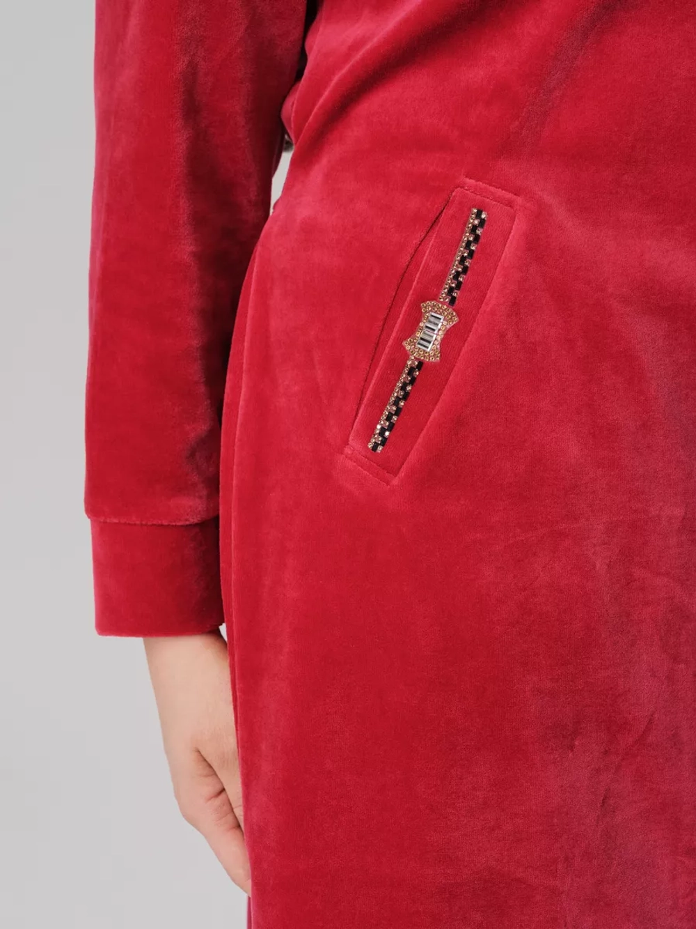 Халат велюровый на молнии большие размеры