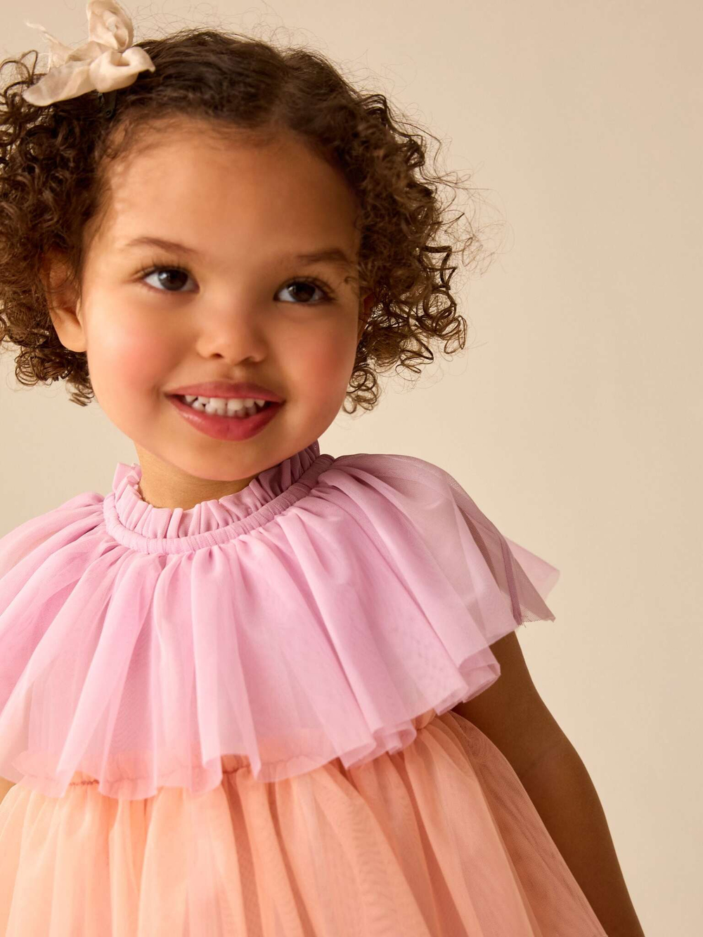 Платье для девочки Next AG9-795, Розовый, Персиковый