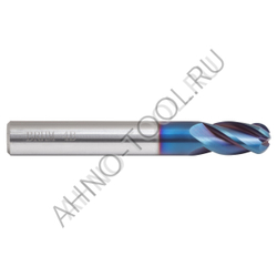 Фреза твердосплавная сферическая 10мм (L=75, l=20, хв=10) Z4 35° по закаленной стали BRHM-4B-R5.0 HR
