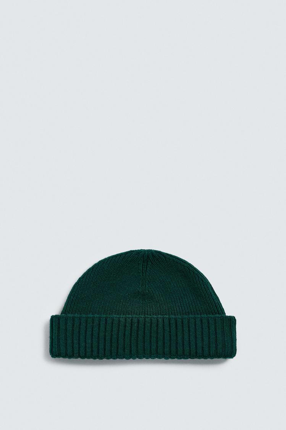 ZARA КОРОТКАЯ ШАПКА БИНИ ИЗ СМЕСОВОЙ ШЕРСТИ, ЗЕЛЕНЫЙ
