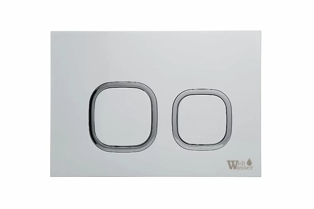 Комплект унитаза WeltWasser AMBERG 404 + MERZBACH 002 GL-WT + AMBERG RD-WT белый глянцевый, безободковый, с крышкой микролифт, с бачком скрытого монтажа и белой кнопкой