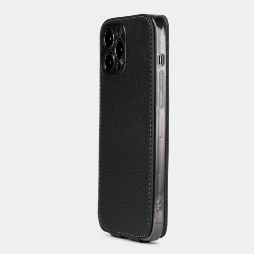 Чехол для iPhone 14 Pro Max из кожи теленка, цвета черный