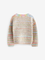 Кардиган вязаный для девочки Next Q87-903, Кремовый, Розовый, Салатовый