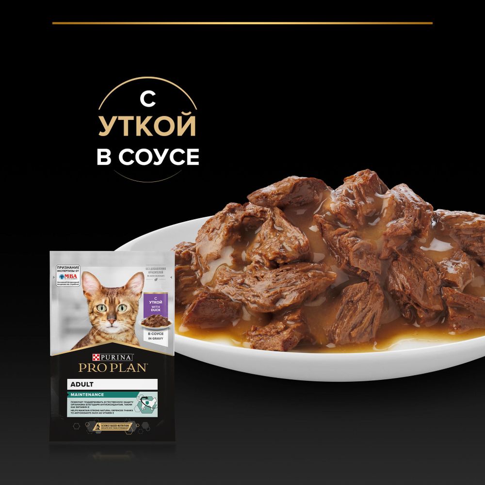 Пауч Pro Plan Adult для кошек с уткой, кусочки в соусе Пауч Pro Plan Adult для кошек с уткой, кусочки в соусе