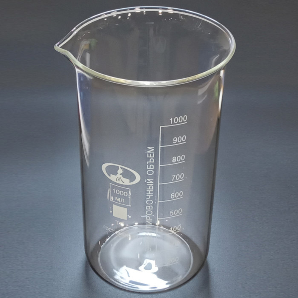 Стакан лаборат. высокий 1000мл с дел., стекл.,ТС, (10003801) Минимед, шт.