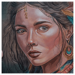 Картина из кожи «Шаманка»