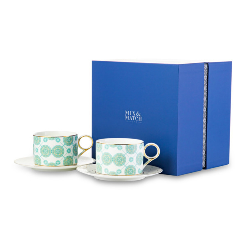Набор чашек чайных с блюдцами 2шт Mix&Match Home Максим