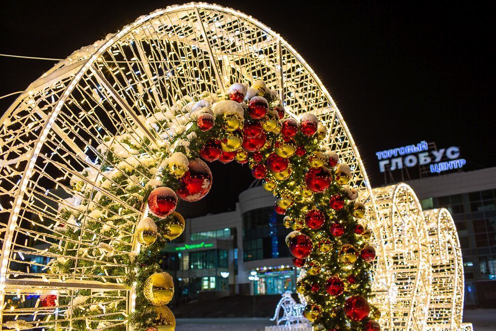 Светодиодная конструкция с аркой - новогодние Цифры