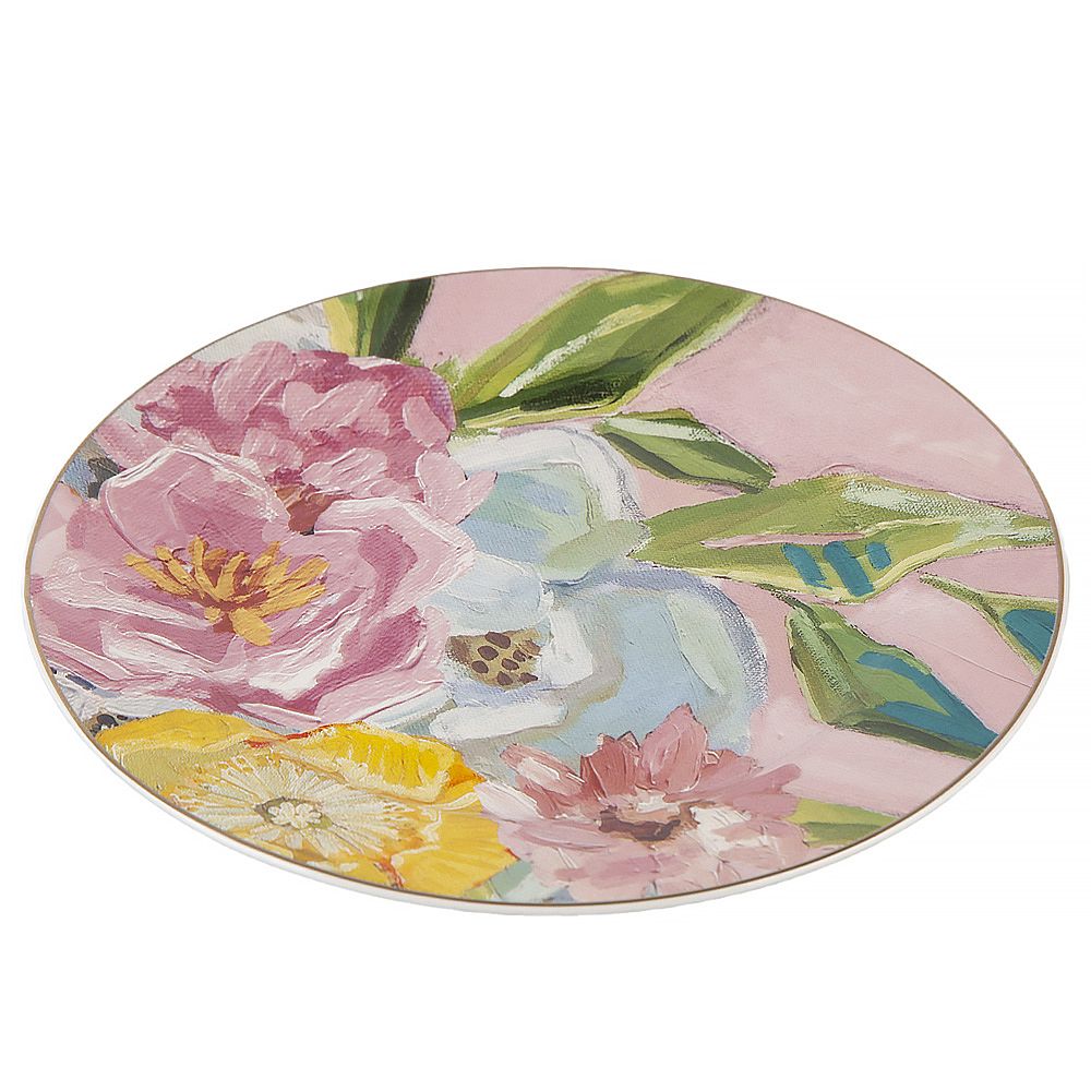 Набор тарелок 4 шт "Flowers" d=19см (фарфор) (подарочная упаковка)