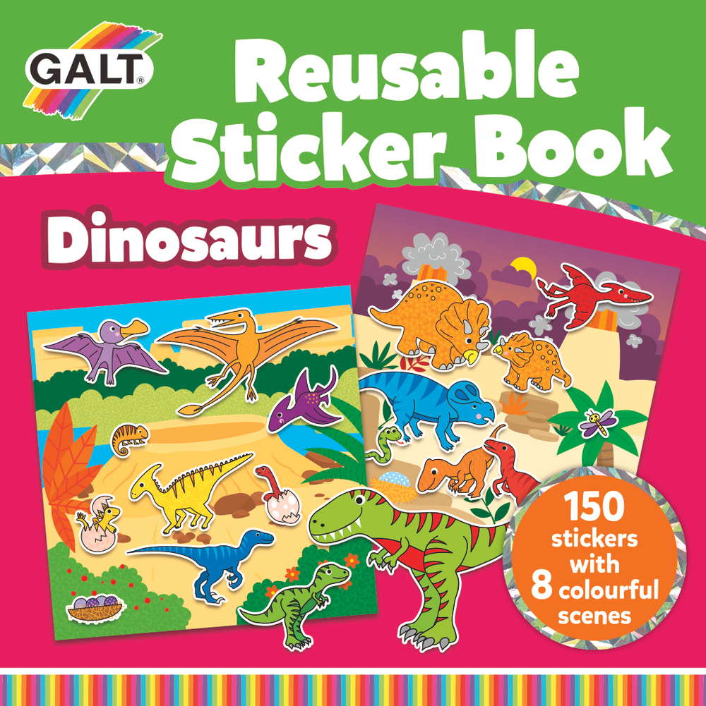 Многоразовые стикеры "Динозавры"  (размер 21*21 см)