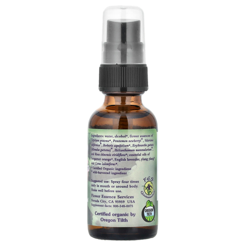 Flower Essence Services, Fear-Less, цветочная эссенция и эфирное масло, 30 мл