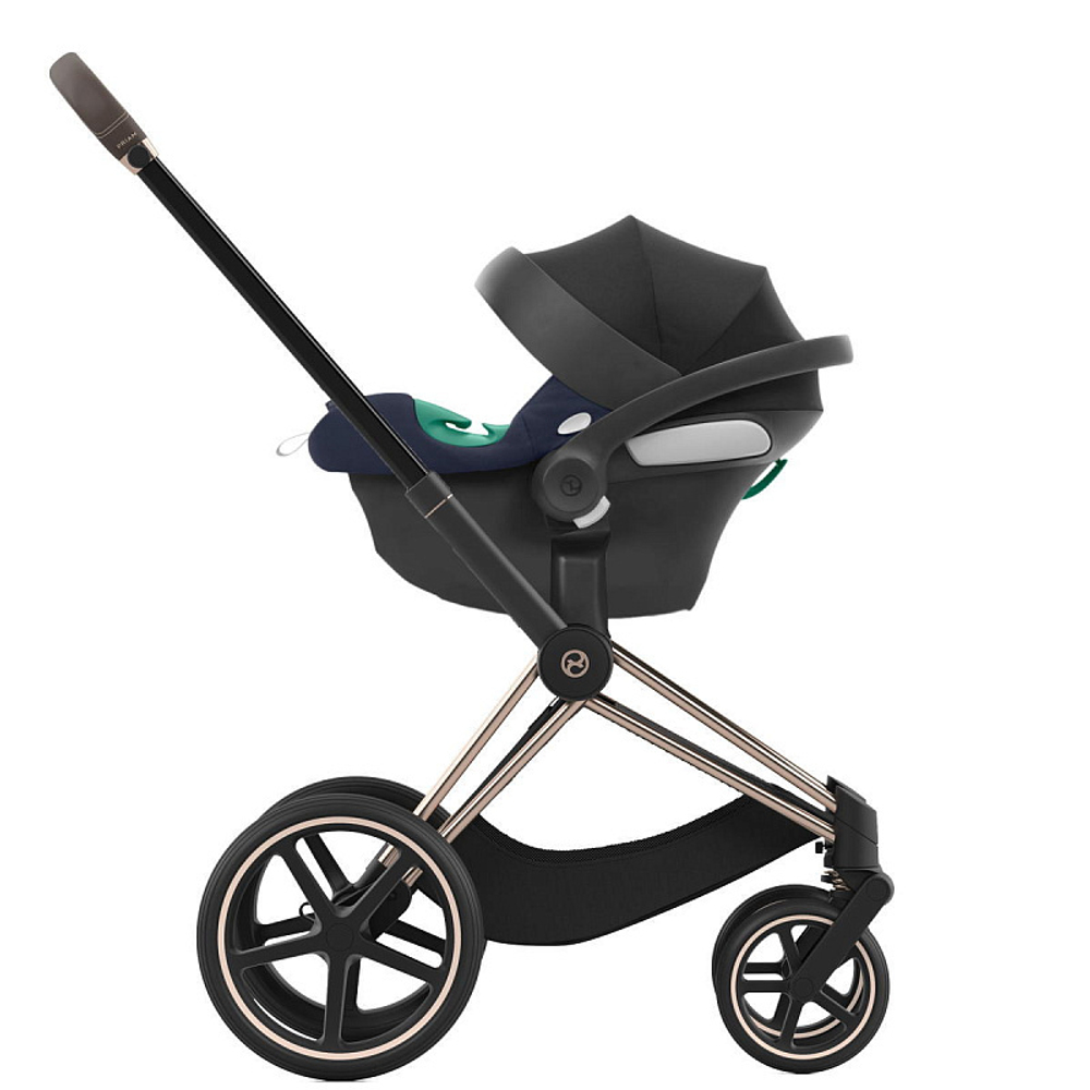 Коляска 3 в 1 Cybex Priam IV Rosegold complete и автокресло Aton B2 i-Size Bay Blue Peach Pink