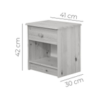 Тумба прикроватная Хаба 1 ящик из массива сосны, лакированная