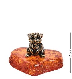 AM-2750 Фигурка «Зайчонок Нано» (латунь, янтарь)