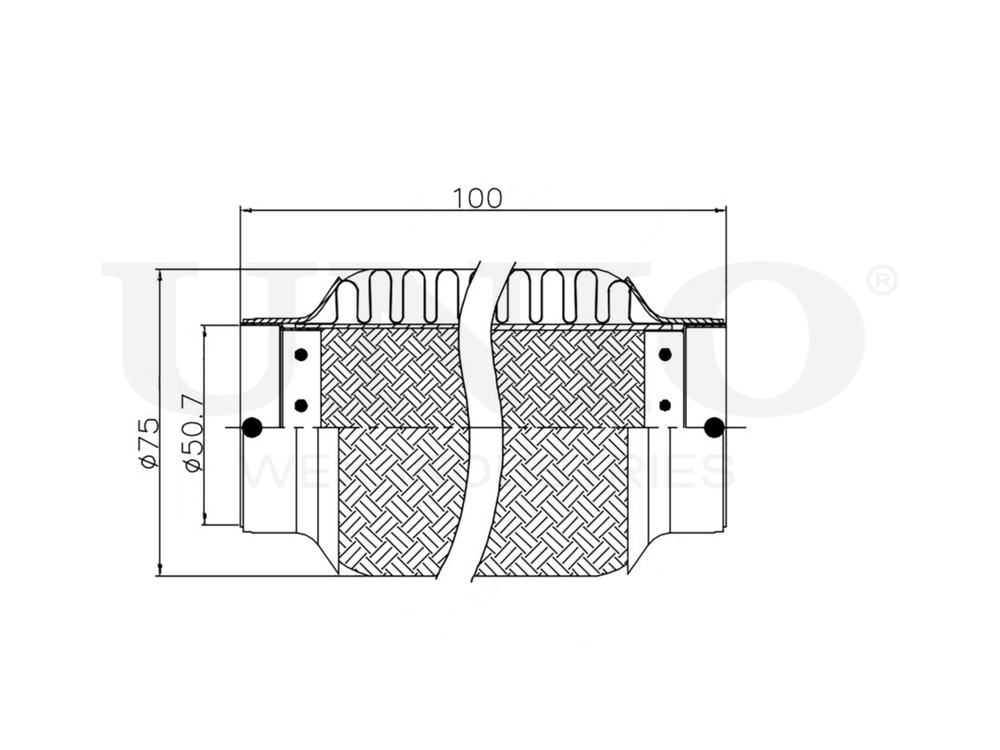 Гофра глушителя 50x100 мм InnerBraid UNIO EXP-50100