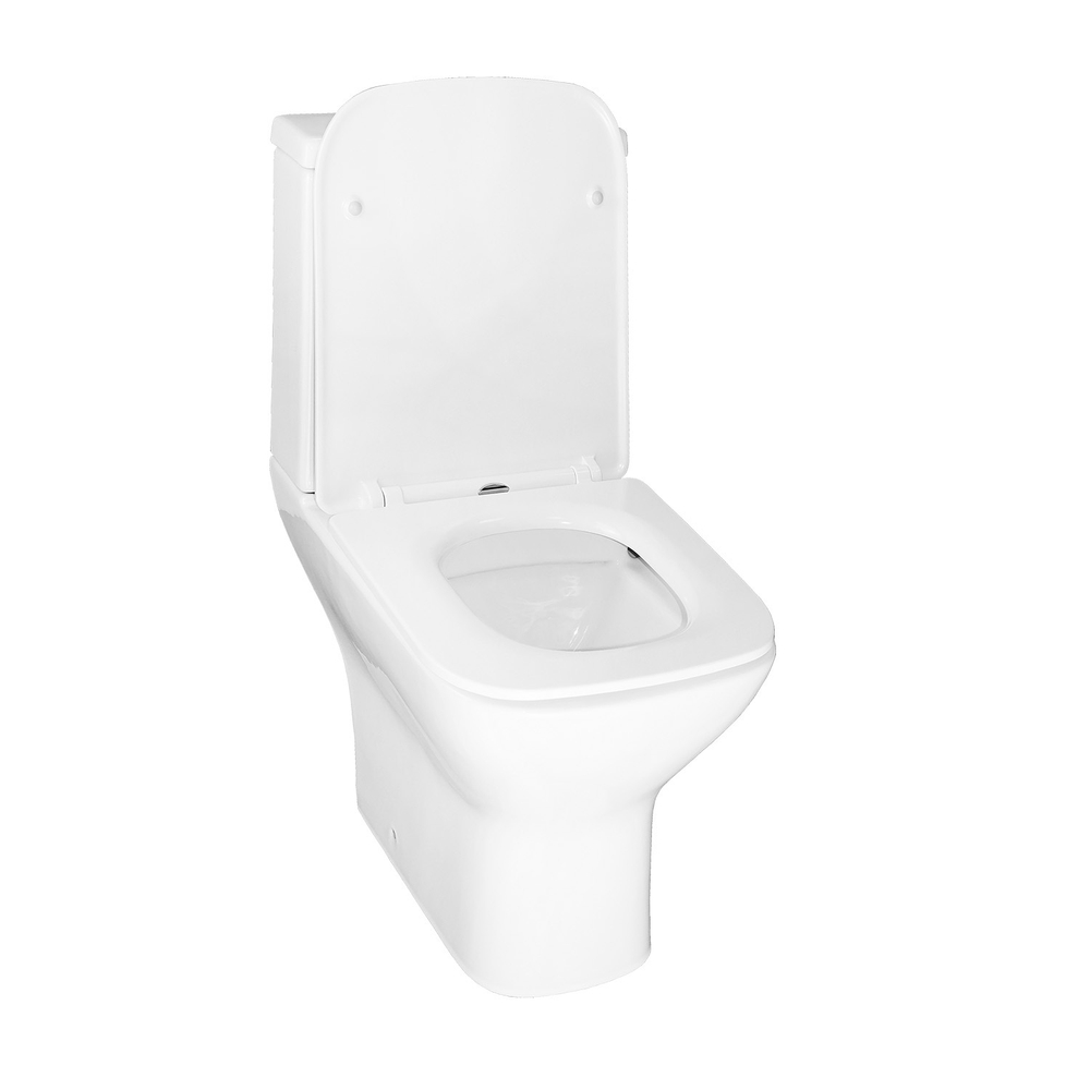 Azario Iris  напольный безободковый унитаз с сиденьем дюропласт микролифт.600*380* 77,5  мм (2 места)