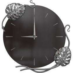 Часы настенные Monstera Deliciosa (Монстера) Колор Терпкий коричневый Сильвер