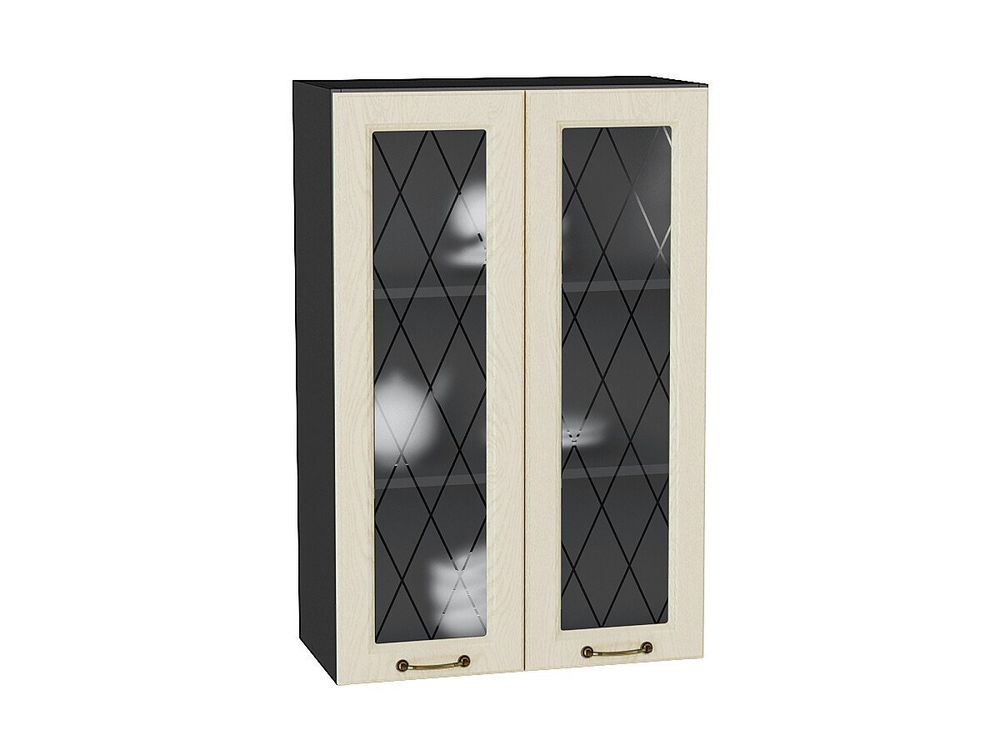 Шкаф верхний с 2-мя остекленными дверцами Ницца