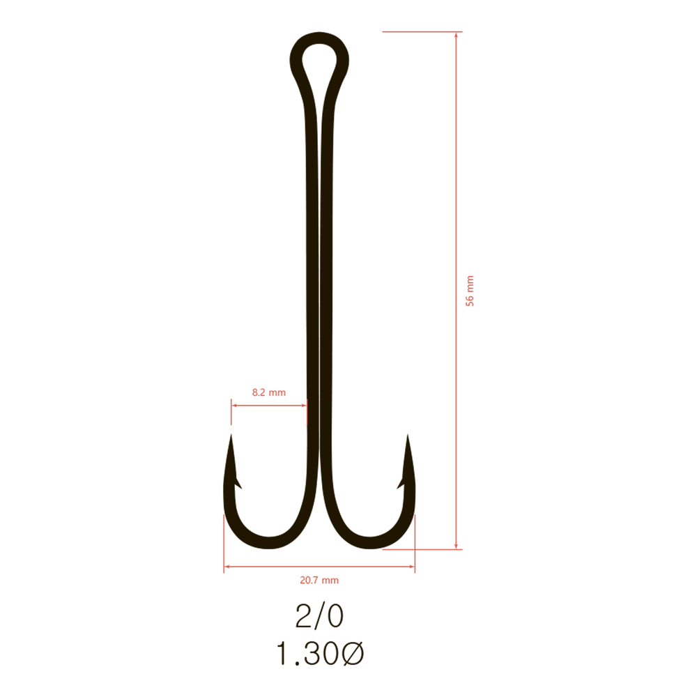 Крючки Saikyo двойн.Long Shank KH-11040  BN №2/0 (100шт)