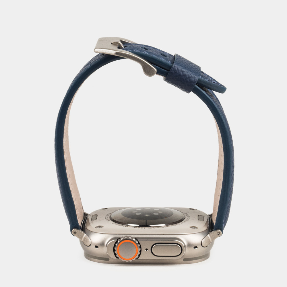 Ремешок для Apple Watch Ultra 49mm из кожи Saffiano синего цвета