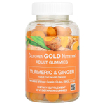 California Gold Nutrition, жевательная добавка с куркумой и имбирем, натуральный вкус тропических фруктов, 90 вегетарианских жевательных таблеток