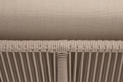 "Канны" угловой модуль плетеный из роупа, каркас алюминий белый муар, роуп бежевый круглый, ткань бежевая 15052