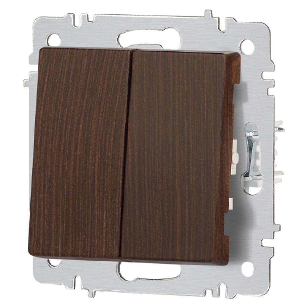 Выключатель Intro Accent 6-104-10 двойной, 10А-250В, IP20, СУ, AL/CU, венге | Intro