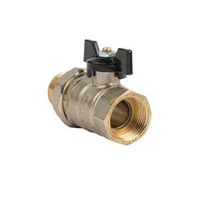 Кран шаровый со сгоном 1/2" бабочка с биркой LD Pride