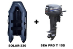 Лодка ПВХ SOLAR-330 + 2х-тактный лодочный мотор SEA PRO T 15S
