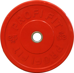 Диск для штанги каучуковый, цветной D51 мм PROFI-FIT 25 кг