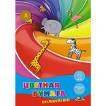 Бумага цветная Апплика, А4, мелованная, 10 листов, 10 цветов, зол+серебро, на скрепке, "Цветной круговорот"