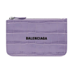 Balenciaga Cash Cow Leather Card Holder Large Women"s Lilac Purple