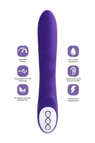 Нереалистичный фиолетовый вибратор SYRIN - 21 см. (Цвет: фиолетовый)