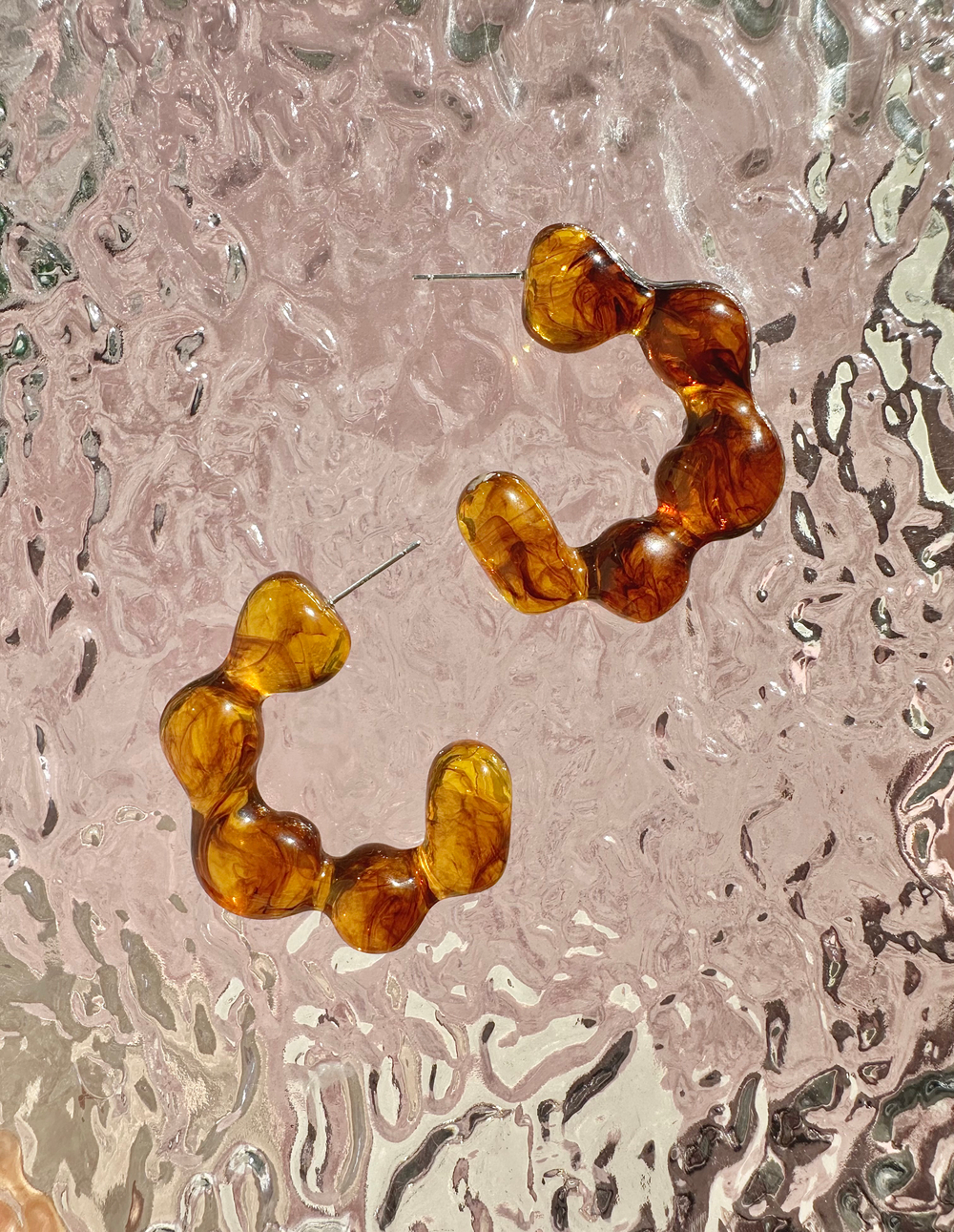 Серьги "Amber", 41мм