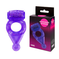 Фиолетовое эрекционное виброкольцо с шипиками Bior Toys Erowoman-Eroman EE-10271