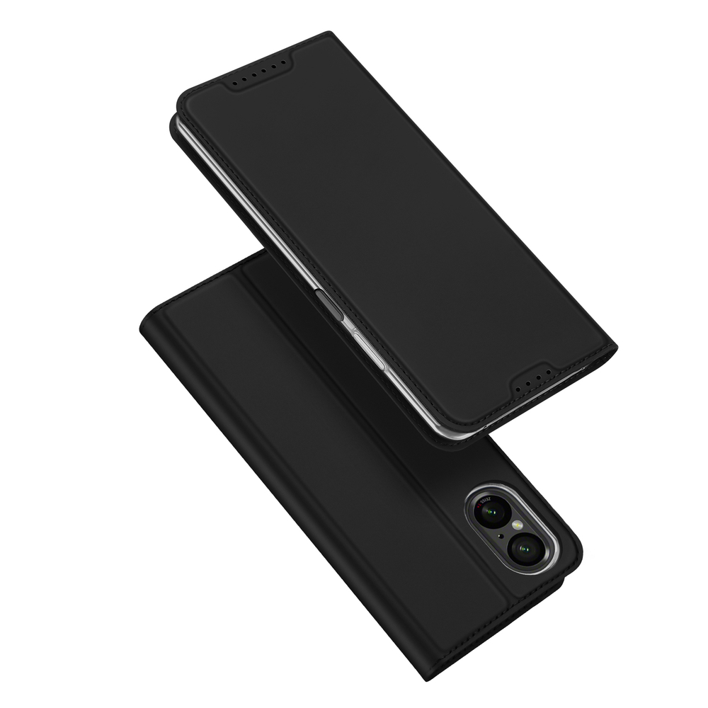 Чехол книжка из PU кожи черного цвета от Dux Ducis для смартфона Sony Xperia 10 VI (10-6), серия Skin Pro Series Case