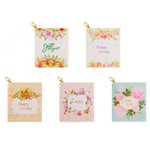 Открытка прямоугольная Basir, серия "Цветы", с блёстками, 8.2*7 см, 160 шт