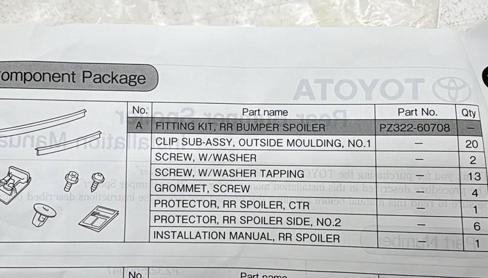 FITTING KIT,RRPZ322-60708 PZ32260708