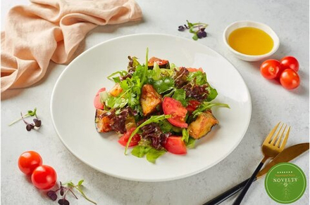 Салат с хрустящими баклажанами | Salad with fried eggplant