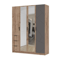 Орегон ШК 04 Шкаф 4х-створчатый МДФ Асфальт супермат