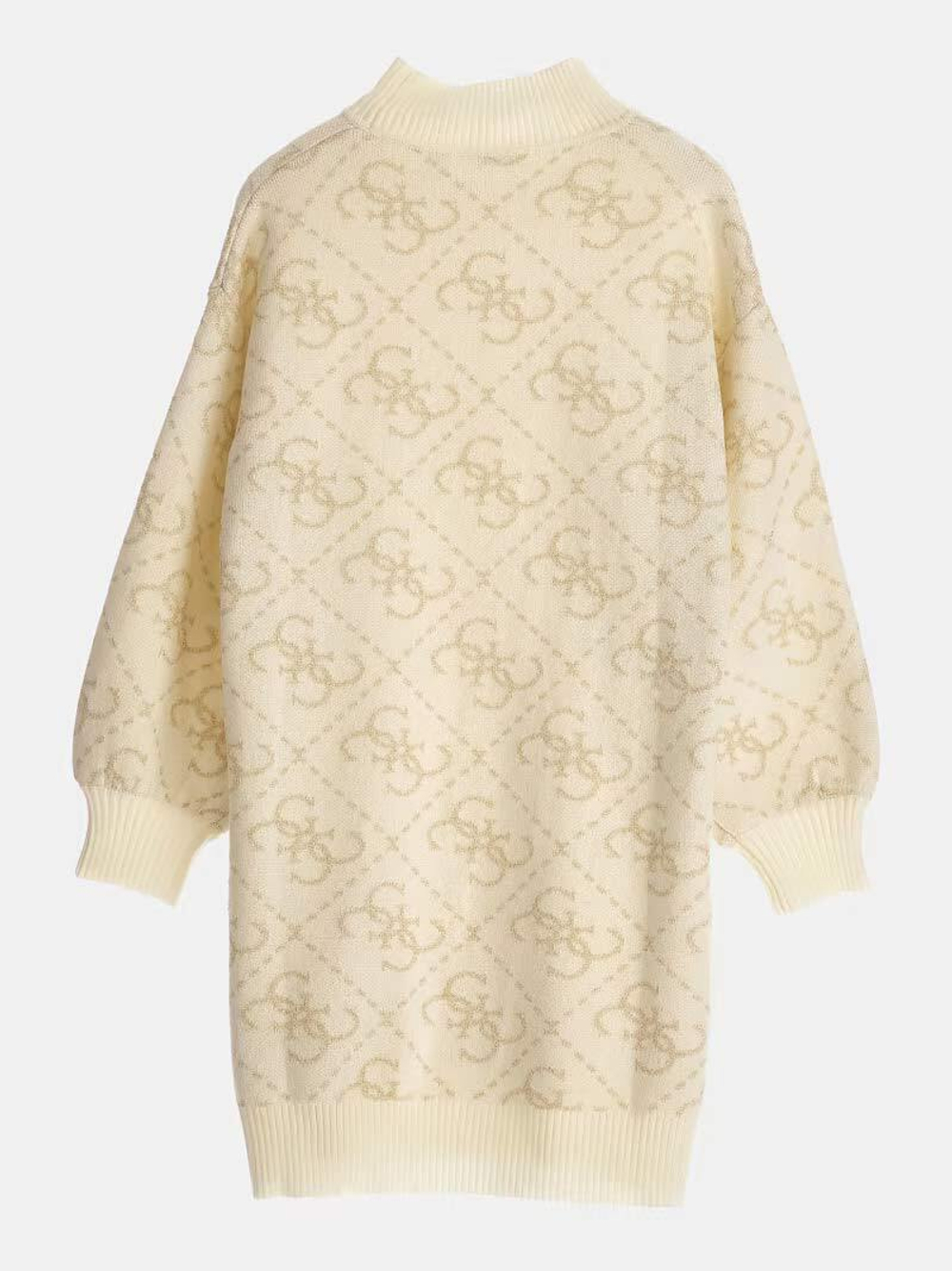 Платье трикотажное GUESS Молочный/Орнамент: золотистые логотипы Девочка