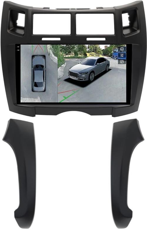 Магнитола для Toyota Vitz 2, Yaris 2 2005-2011 (рамка черная тип 2) - Teyes CC3-2K-360 на Android 10, Быстрая, 2K QLED, CarPlay, 4G SIM-слот, 4 камеры в комплекте