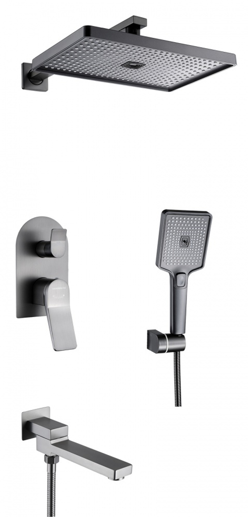 36099-P Смеситель встраиваемый для душа с 3-функ. (ГРАФИТ) HansenPRO (5/1шт)