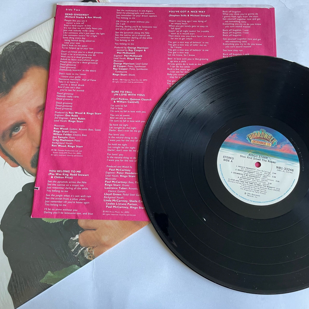 Винтажная виниловая пластинка LP Ringo Starr, Stop And Smell The Roses (США 1981)